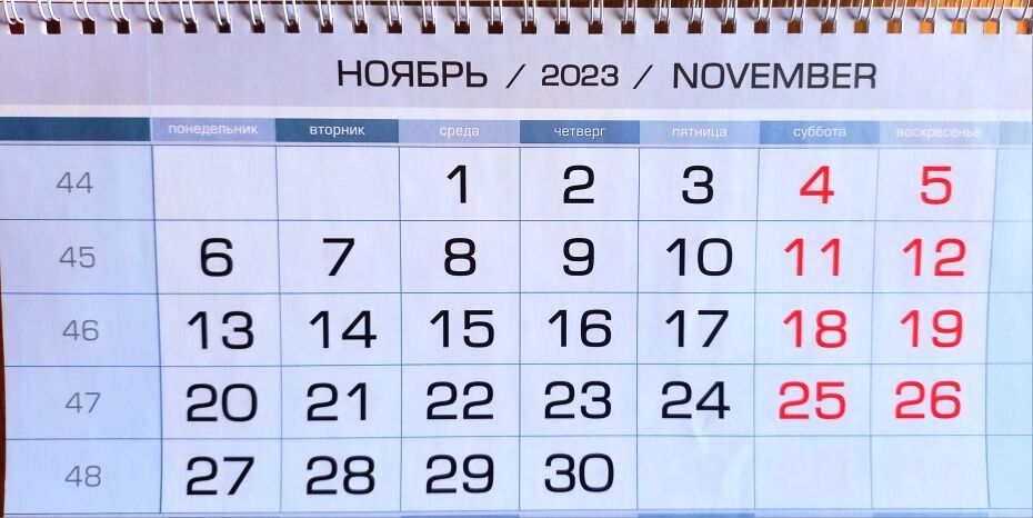 Дополнительные выходные в ноябре 2023